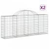 2 db íves horganyzott vas gabion kosár 200x30x80/100 cm