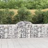 3 db íves horganyzott vas gabion kosár 200x30x80/100 cm