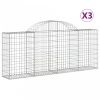 3 db íves horganyzott vas gabion kosár 200x30x80/100 cm