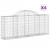 4 db íves horganyzott vas gabion kosár 200x30x80/100 cm