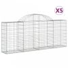 5 db íves horganyzott vas gabion kosár 200x30x80/100 cm