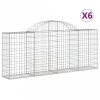 6 db íves horganyzott vas gabion kosár 200x30x80/100 cm