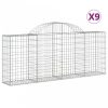 9 db íves horganyzott vas gabion kosár 200x30x80/100 cm