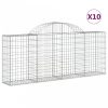 10 db íves horganyzott vas gabion kosár 200x30x80/100 cm