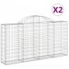 2 db íves horganyzott vas gabion kosár 200x30x100/120 cm