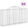 4 db íves horganyzott vas gabion kosár 200x30x100/120 cm