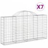 7 db íves horganyzott vas gabion kosár 200x30x100/120 cm