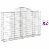 2 db íves horganyzott vas gabion kosár 200x30x120/140 cm