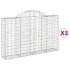 3 db íves horganyzott vas gabion kosár 200x30x120/140 cm