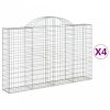 4 db íves horganyzott vas gabion kosár 200x30x120/140 cm