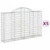 5 db íves horganyzott vas gabion kosár 200x30x120/140 cm