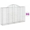 6 db íves horganyzott vas gabion kosár 200x30x120/140 cm