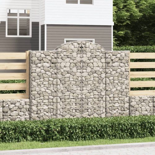 2 db íves horganyzott vas gabion kosár 200x30x160/180 cm