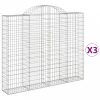 3 db íves horganyzott vas gabion kosár 200x30x160/180 cm