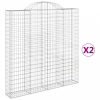 2 db íves horganyzott vas gabion kosár 200 x 30 x 200/220 cm