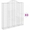 3 db íves horganyzott vas gabion kosár 200 x 30 x 200/220 cm