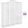 4 db íves horganyzott vas gabion kosár 200x30x200/220 cm