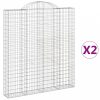 2 db íves horganyzott vas gabion kosár 200x30x220/240 cm