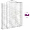 4 db íves horganyzott vas gabion kosár 200x30x220/240 cm