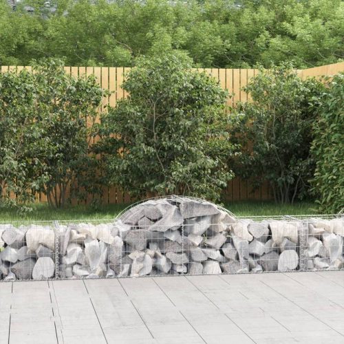 2 db íves horganyzott vas gabion kosár 200x50x40/60 cm