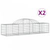 2 db íves horganyzott vas gabion kosár 200x50x40/60 cm