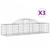 3 db íves horganyzott vas gabion kosár 200x50x40/60 cm