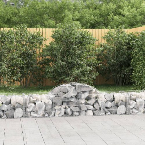 4 db íves horganyzott vas gabion kosár 200x50x40/60 cm