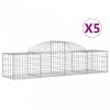 5 db íves horganyzott vas gabion kosár 200x50x40/60 cm