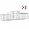 6 db íves horganyzott vas gabion kosár 200x50x40/60 cm