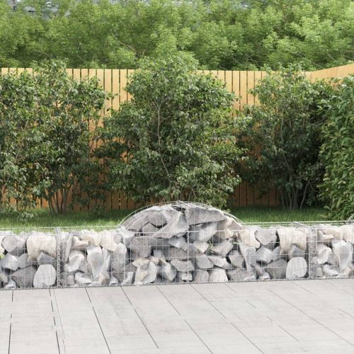 7 db íves horganyzott vas gabion kosár 200x50x40/60 cm