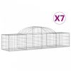 7 db íves horganyzott vas gabion kosár 200x50x40/60 cm