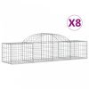 8 db íves horganyzott vas gabion kosár 200x50x40/60 cm