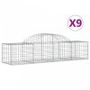 9 db íves horganyzott vas gabion kosár 200x50x40/60 cm