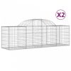 2 db íves horganyzott vas gabion kosár 200x50x60/80 cm