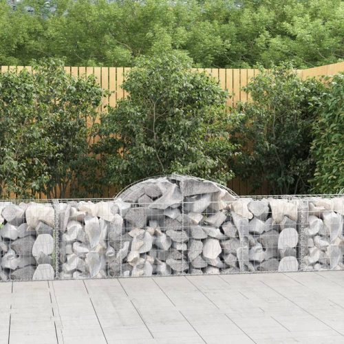 3 db íves horganyzott vas gabion kosár 200x50x60/80 cm