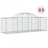 3 db íves horganyzott vas gabion kosár 200x50x60/80 cm