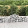 9 db íves horganyzott vas gabion kosár 200x50x60/80 cm