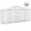 2 db íves horganyzott vas gabion kosár 200x50x80/100 cm