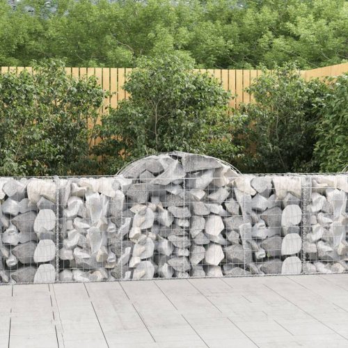 8 db íves horganyzott vas gabion kosár 200x50x80/100 cm