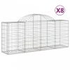 8 db íves horganyzott vas gabion kosár 200x50x80/100 cm