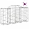 2 db íves horganyzott vas gabion kosár 200 x 50 x 100/120 cm