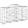 2 db íves horganyzott vas gabion kosár 200 x 50 x 100/120 cm