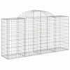 3 db íves horganyzott vas gabion kosár 200 x 50 x 100/120 cm