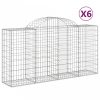 6 db íves horganyzott vas gabion kosár 200 x 50 x 100/120 cm