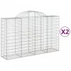 2 db íves horganyzott vas gabion kosár 200x50x120/140 cm