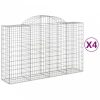 4 db íves horganyzott vas gabion kosár 200x50x120/140 cm