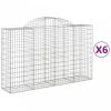 6 db íves horganyzott vas gabion kosár 200x50x120/140 cm