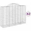 2 db íves horganyzott vas gabion kosár 200x50x140/160 cm