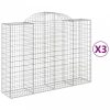 3 db íves horganyzott vas gabion kosár 200x50x140/160 cm