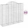 3 db íves horganyzott vas gabion kosár 200x50x160/180 cm